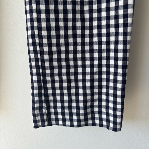 J. McLaughlin Navy White Plaid Gingham Georgina Ankle Pants Straight Leg Slim - Picture 6 of 9
